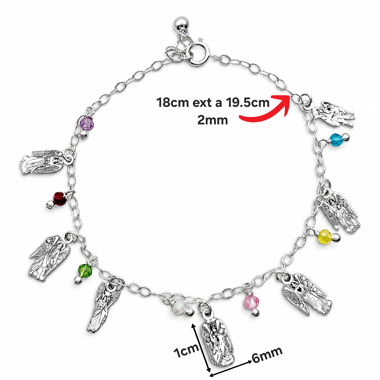 Pulsera Angeles Plata Ley 925