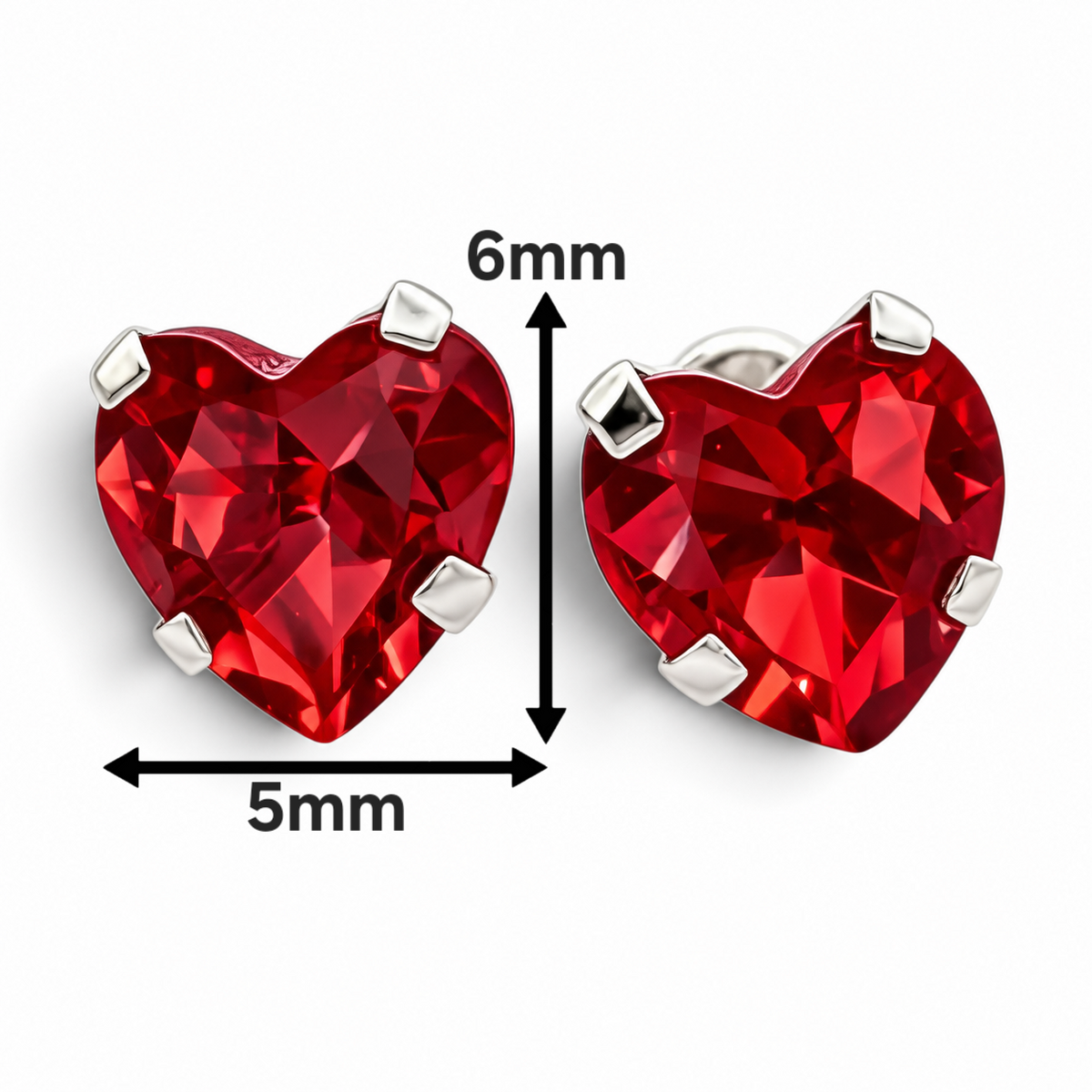 Broquel Corazon Rojo Plata Ley 925
