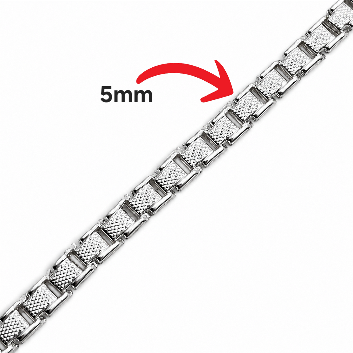 Pulso Corona 5mm Plata Ley 925