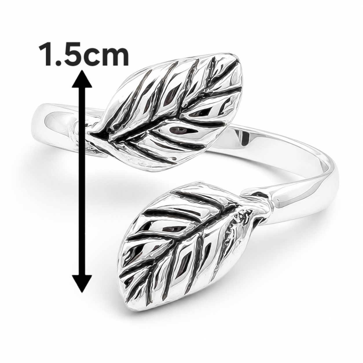 Anillo Hojitas Plata Ley 925