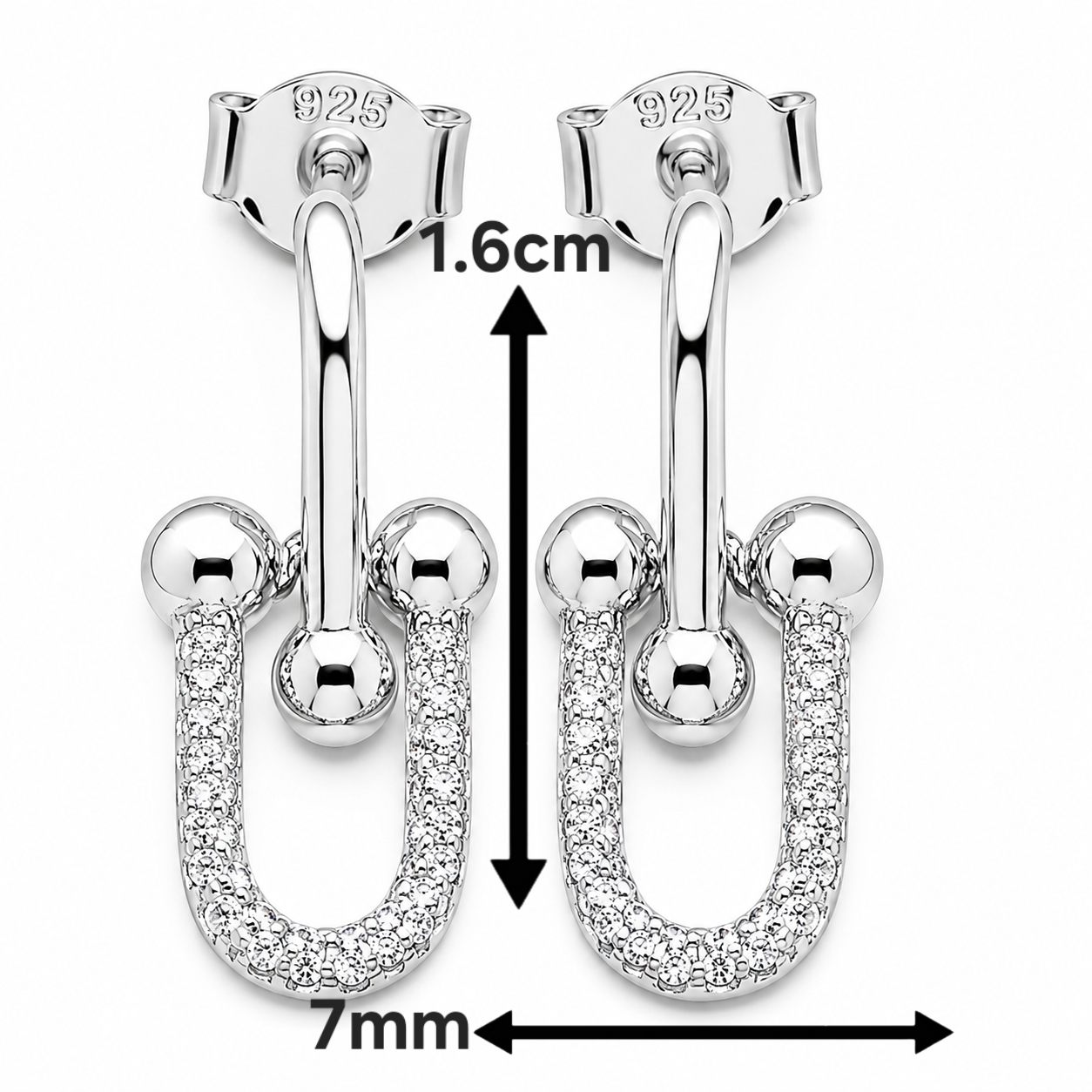Arete Zirconia Plata Ley 925