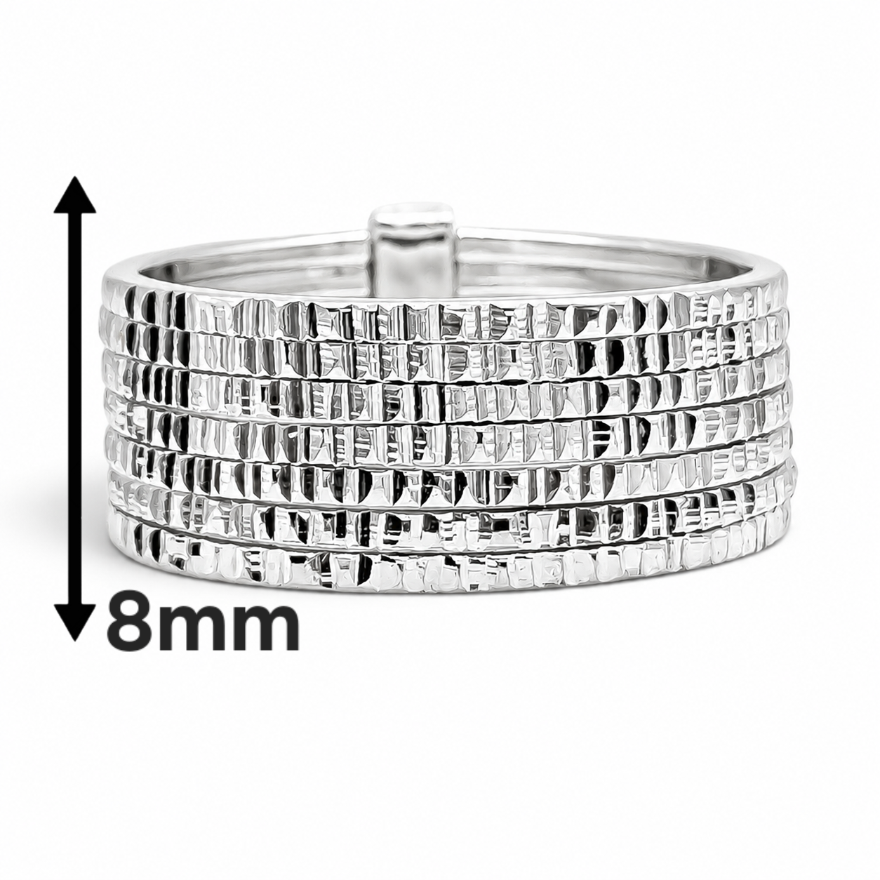 Anillo Semanario Rayado Plata Ley 925
