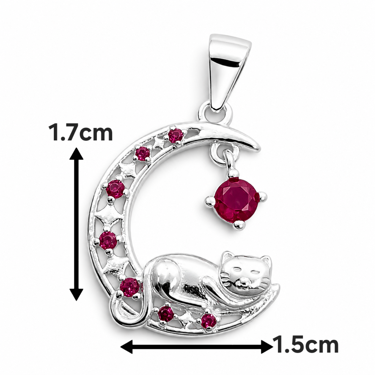 Dije Gato Luna Fiusha Plata Ley 925