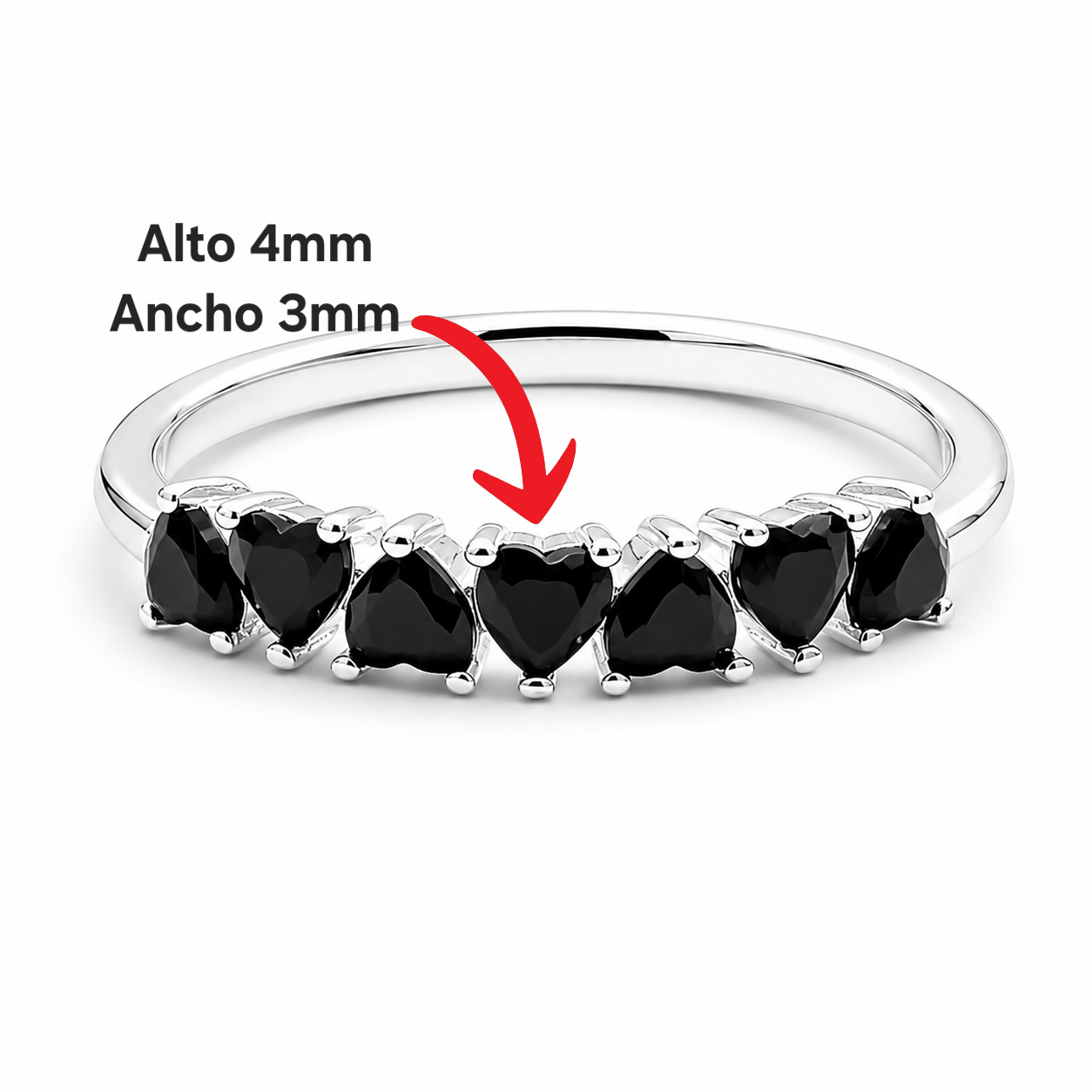 Anillo Negro Plata Ley 925