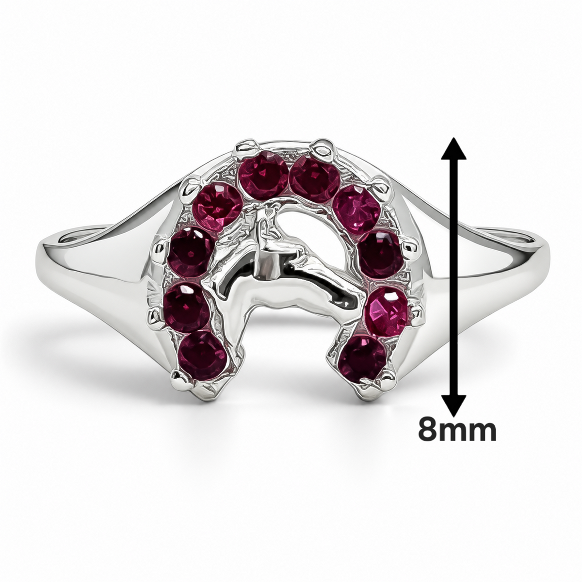Anillo Herradura Fiusha Plata Ley 925