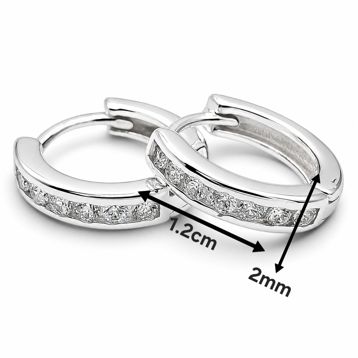 Hugguies Zirconia Chica Plata Ley 925
