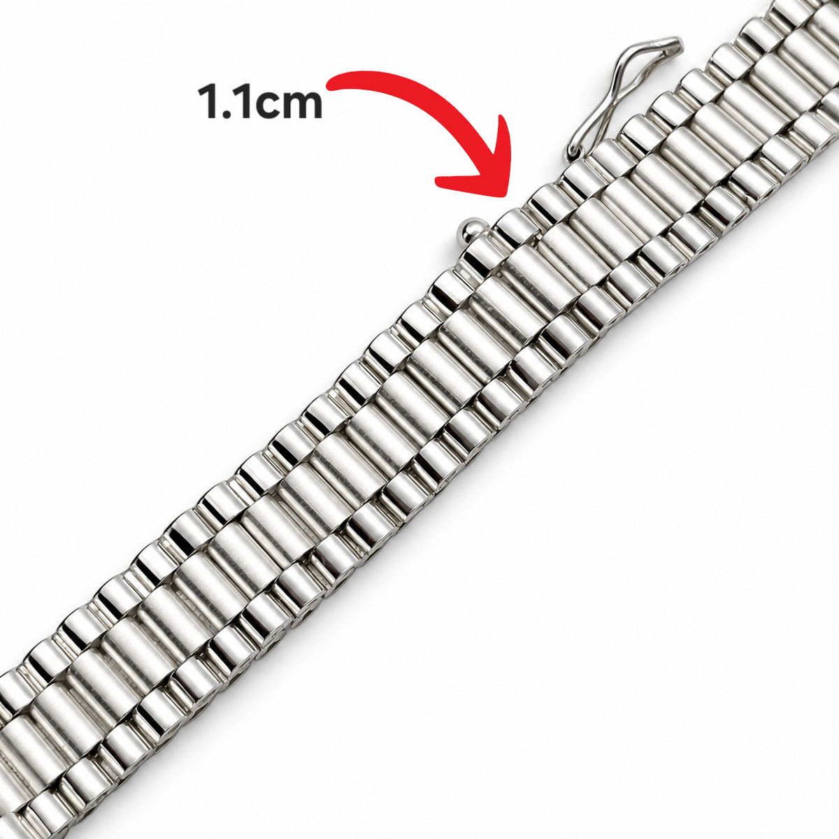 Pulso Estilo Corona 1.1cm Plata Ley 925