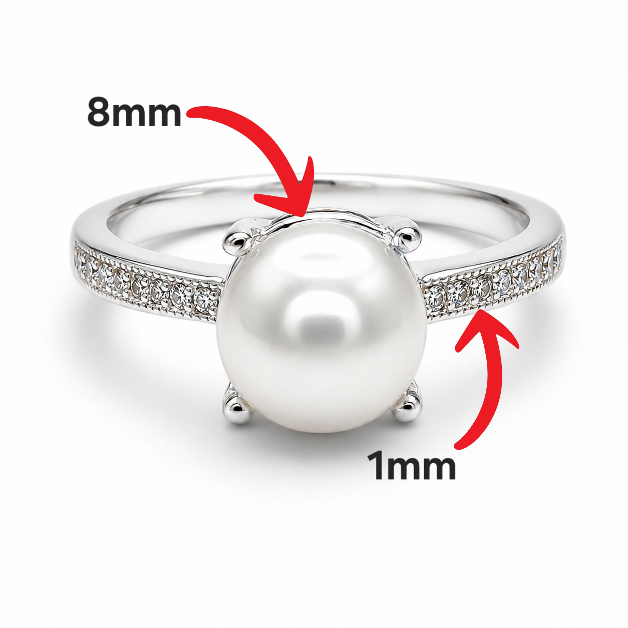 Anillo Perla Plata Ley 925