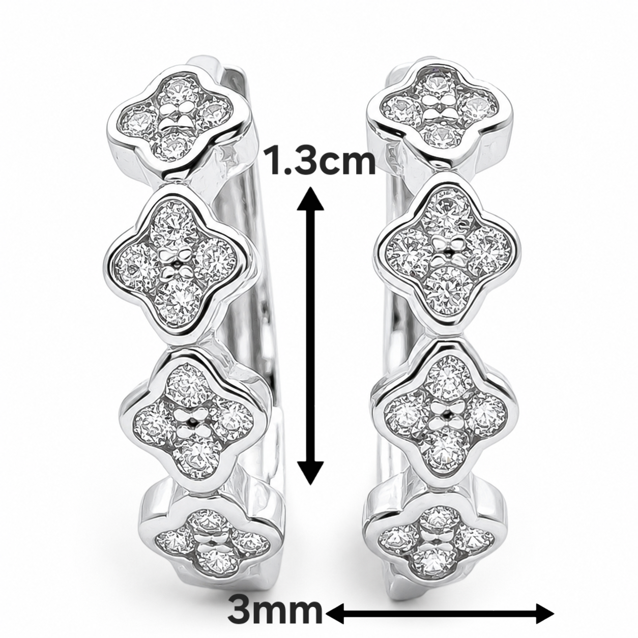 Hugguies Van Zirconia Plata Ley 925