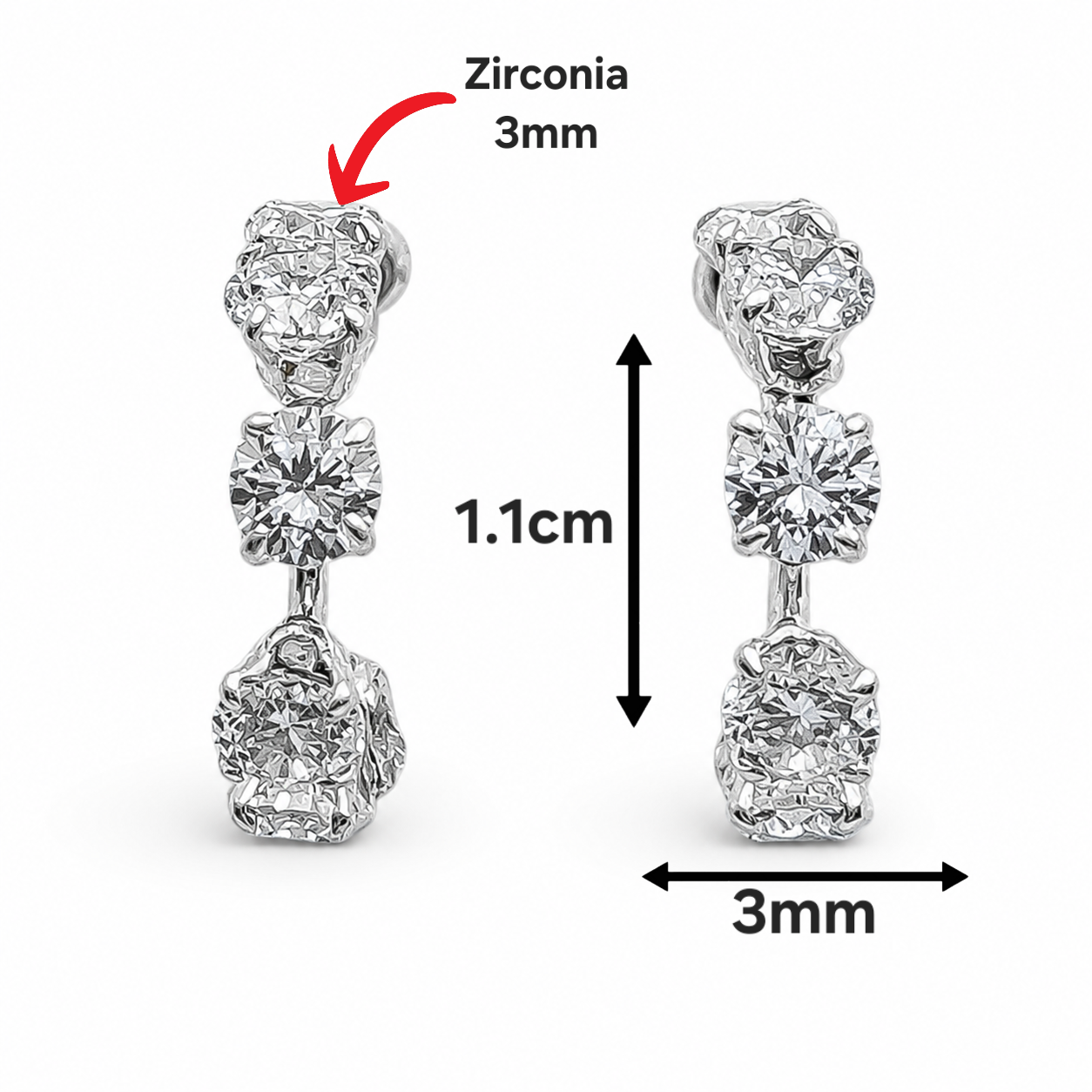 Broquel Zirconias Plata Ley 925