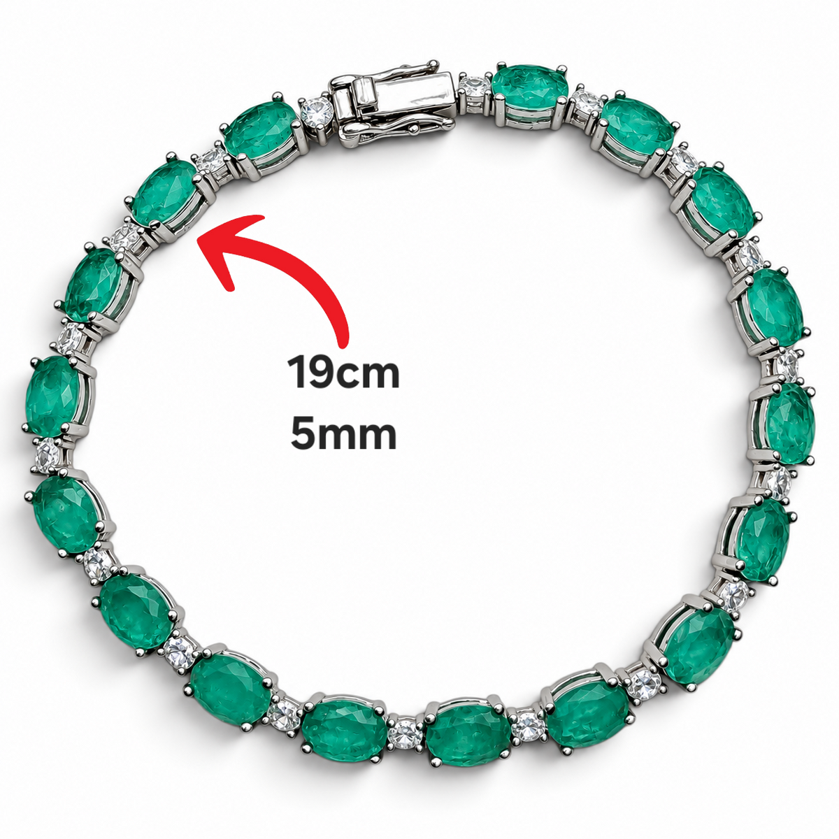 Pulsera Verde Turmalina Plata Ley 925