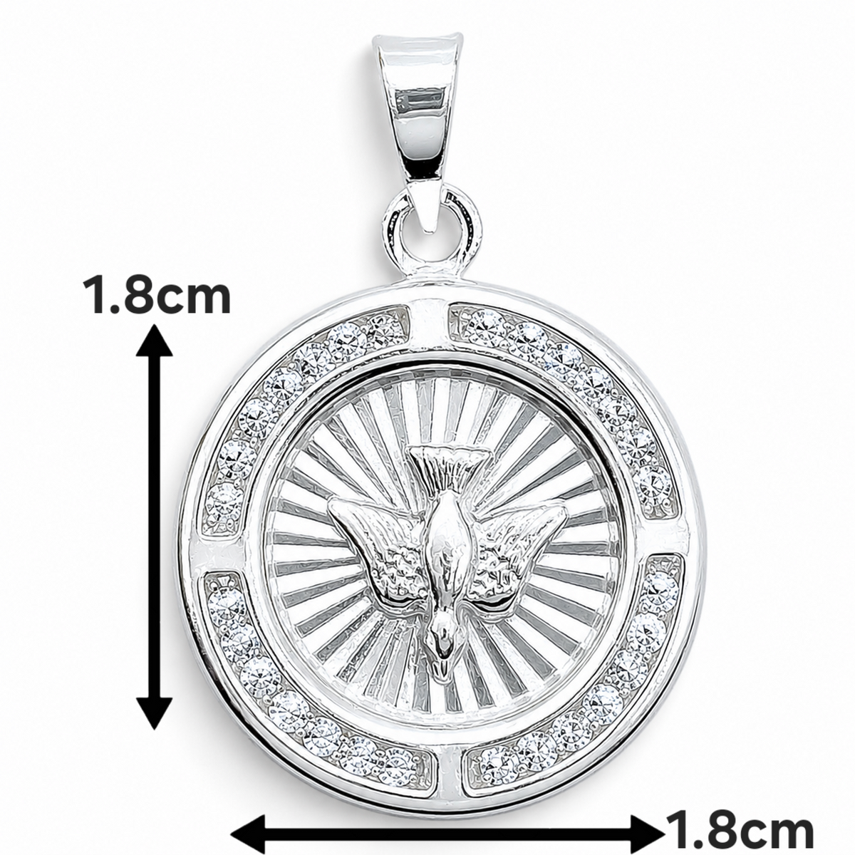 Dije Medalla Espiritu Santo Redonda Plata Ley 925
