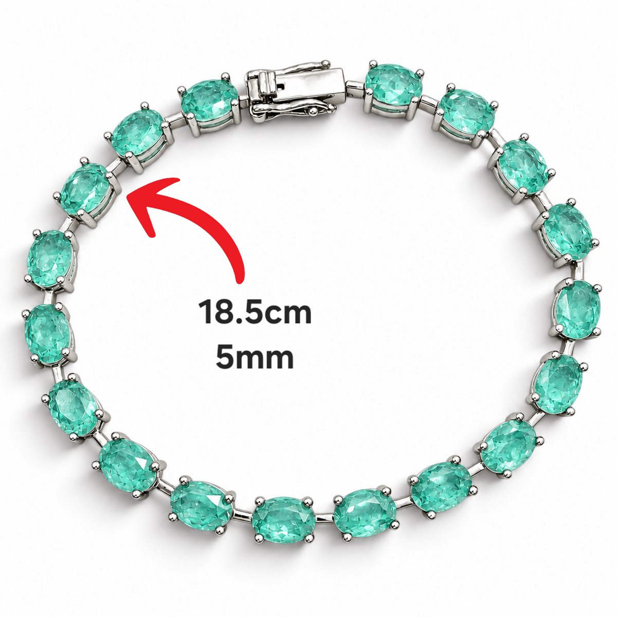 Pulsera Verde Aqua Turmalina Plata Ley 925