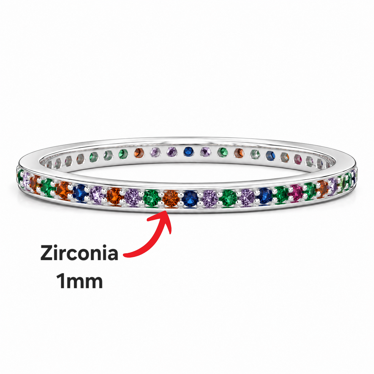 Anillo Churumbela Multicolor Plata Ley 925