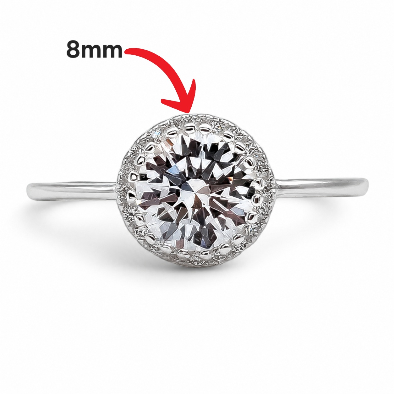 Anillo Zirconia Blanca Plata Ley 925