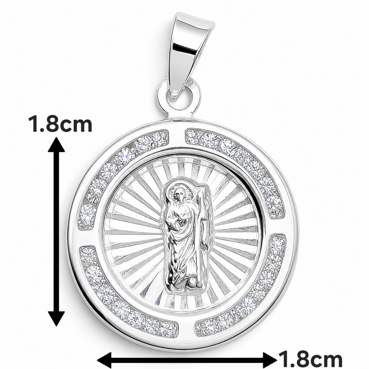 Dije Medalla San Judas Redonda Plata Ley 925
