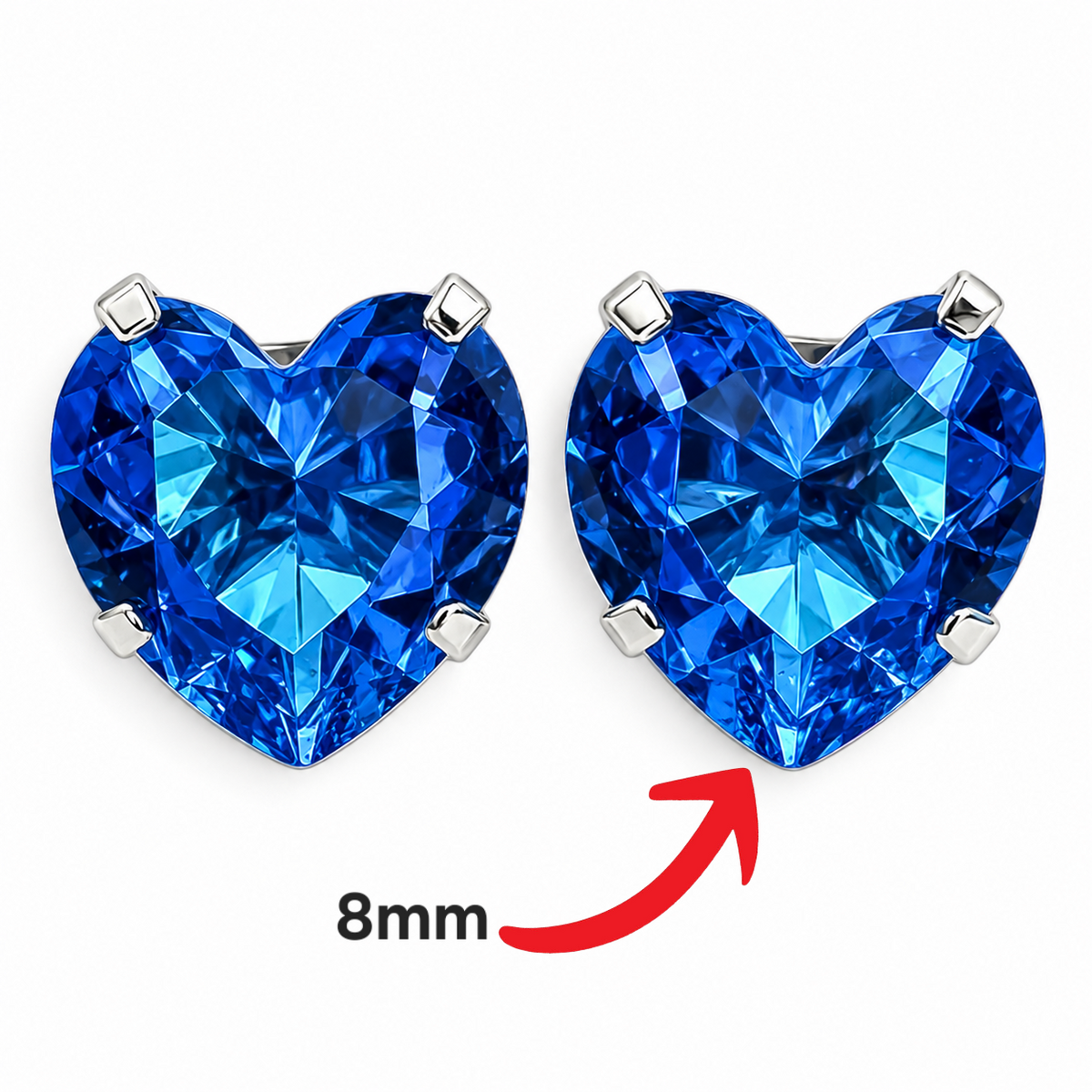 Arete Corazon Aqua #8 Plata Ley 925
