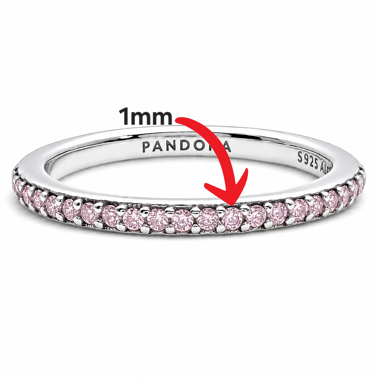 Anillo Zirconia Rosa Pan Plata Ley 925
