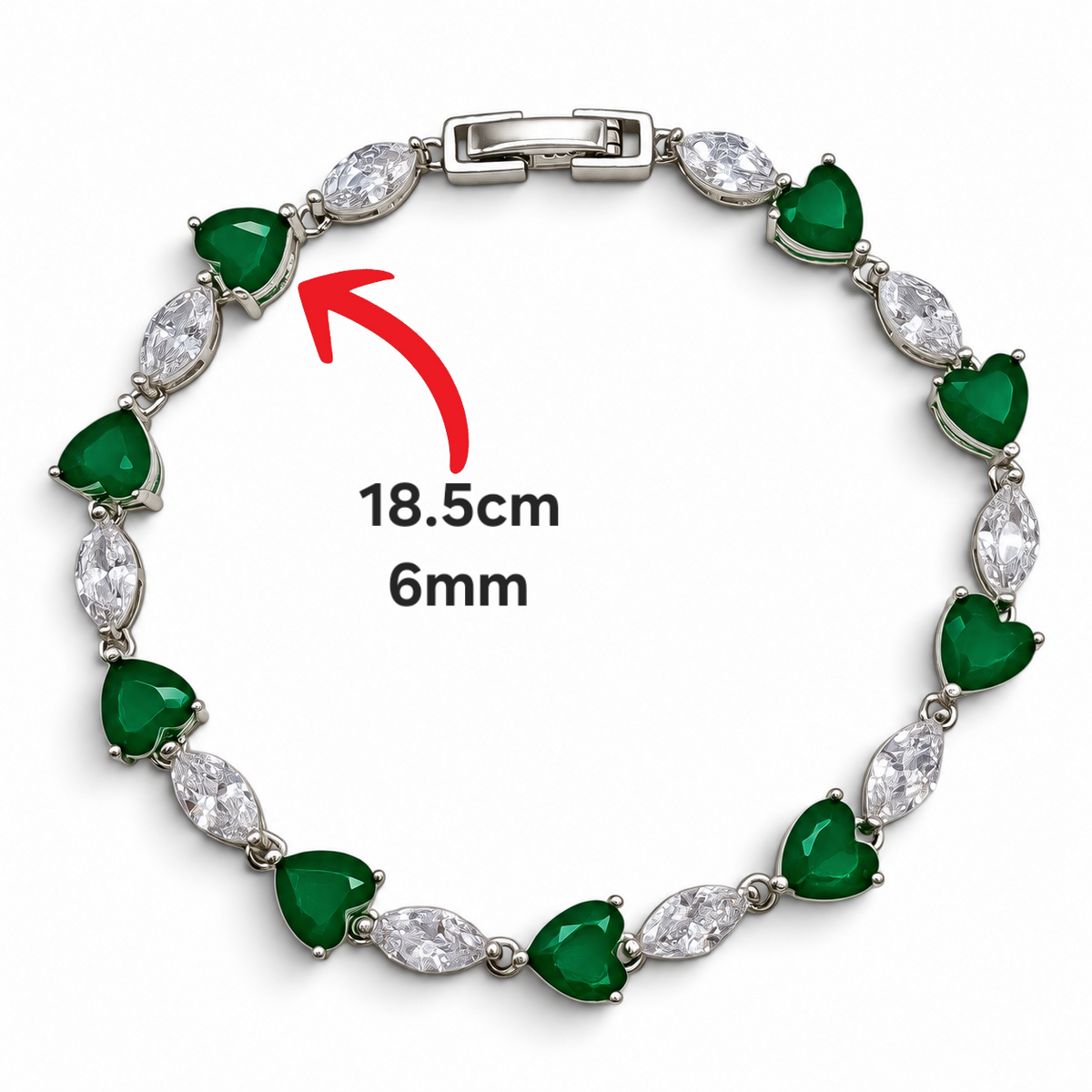 Pulsera Corazones Semilla Verde Turmalina Plata Ley 925