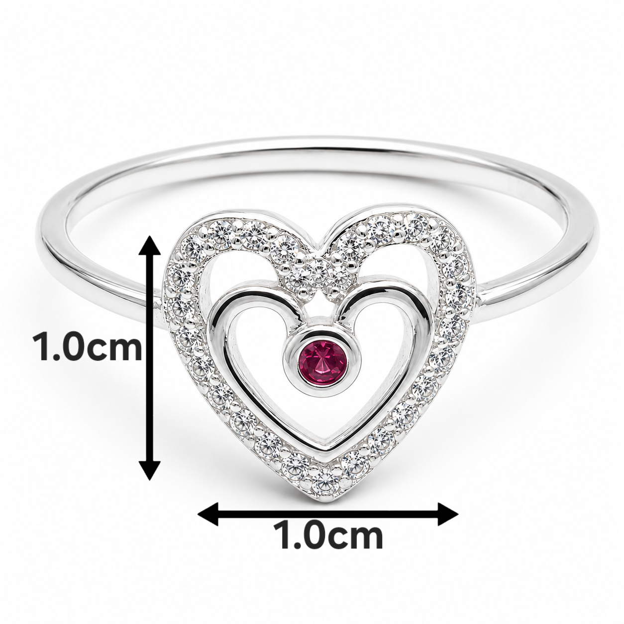Anillo Corazon Fiusha Plata Ley 925