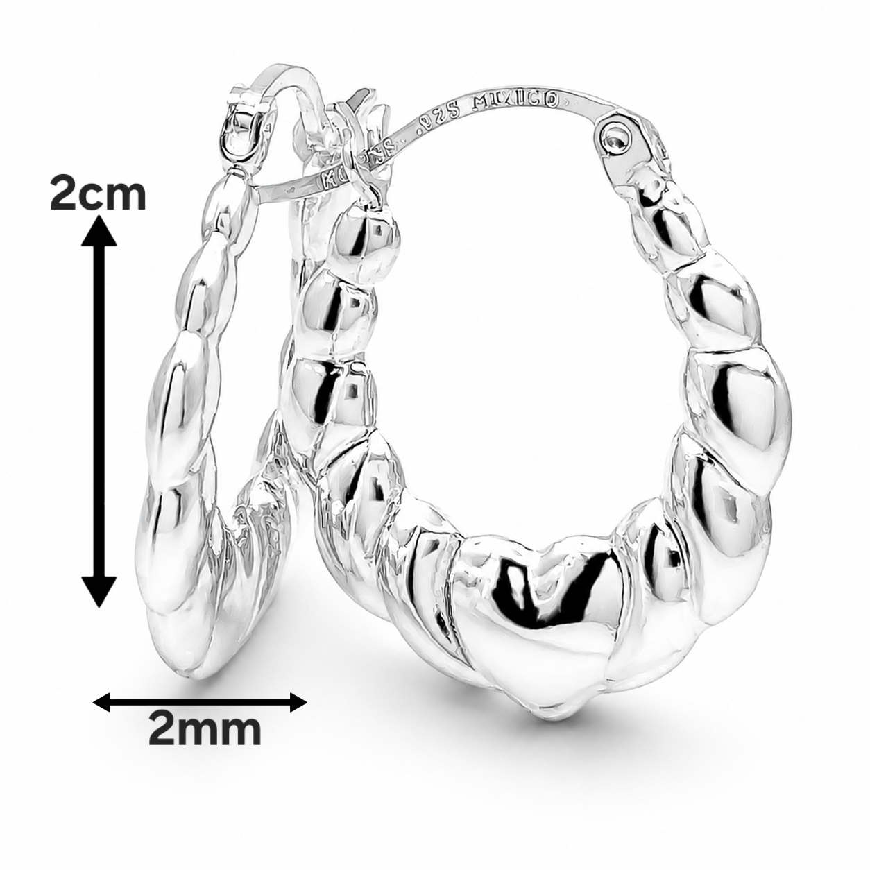 Arracada Canasta Corazon Plata Ley 925