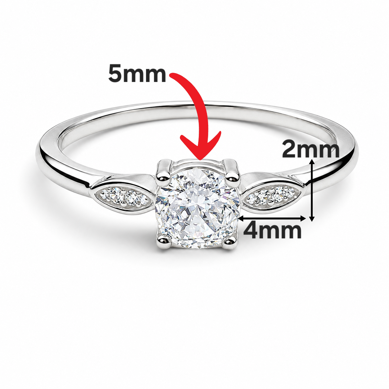 Anillo Redondo Zirconia Plata Ley 925