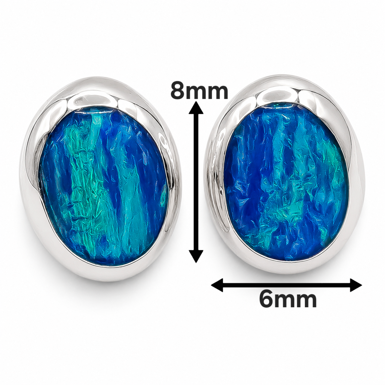 Arete Azul Plata Ley 925