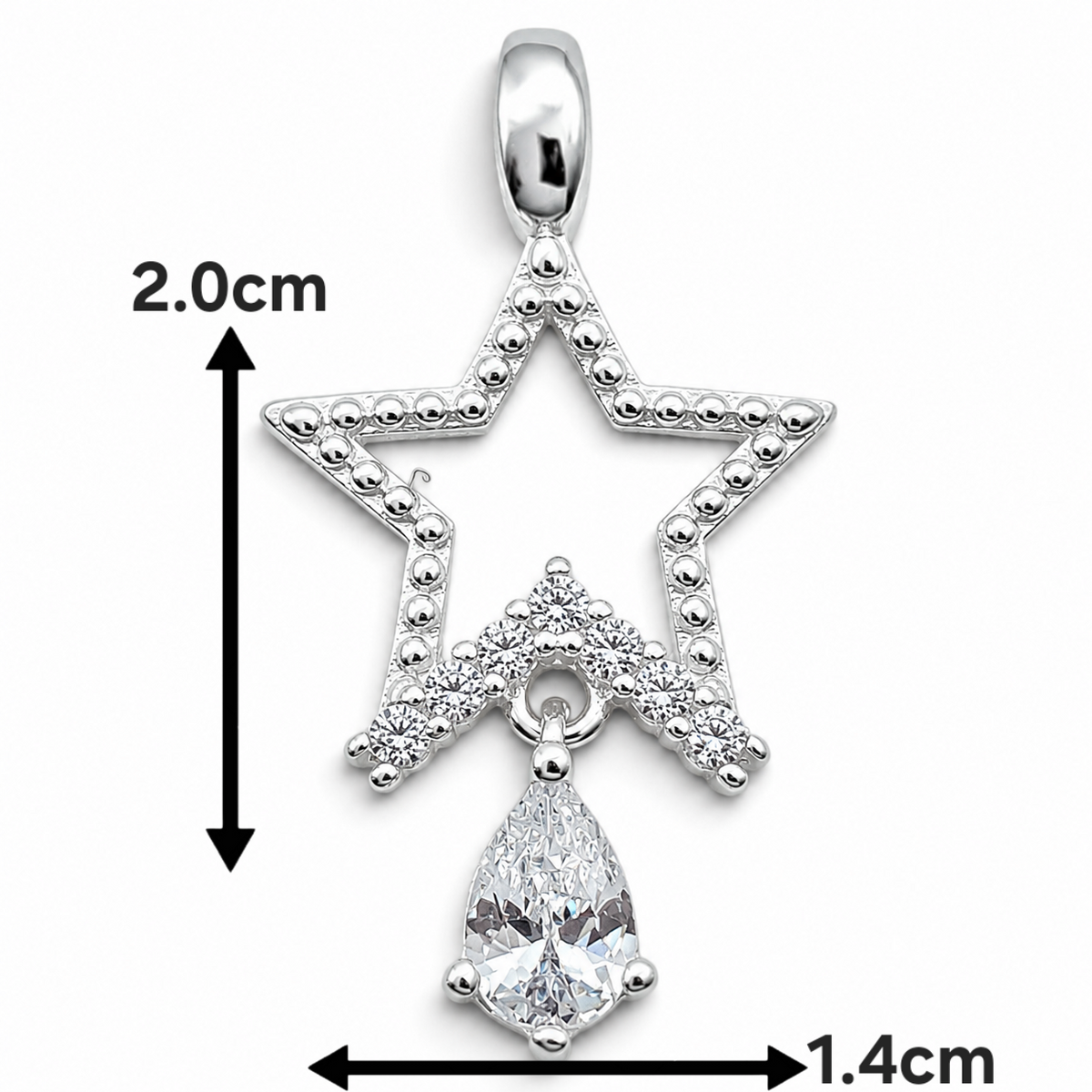 Dije Estrella Blanco Plata Ley 925