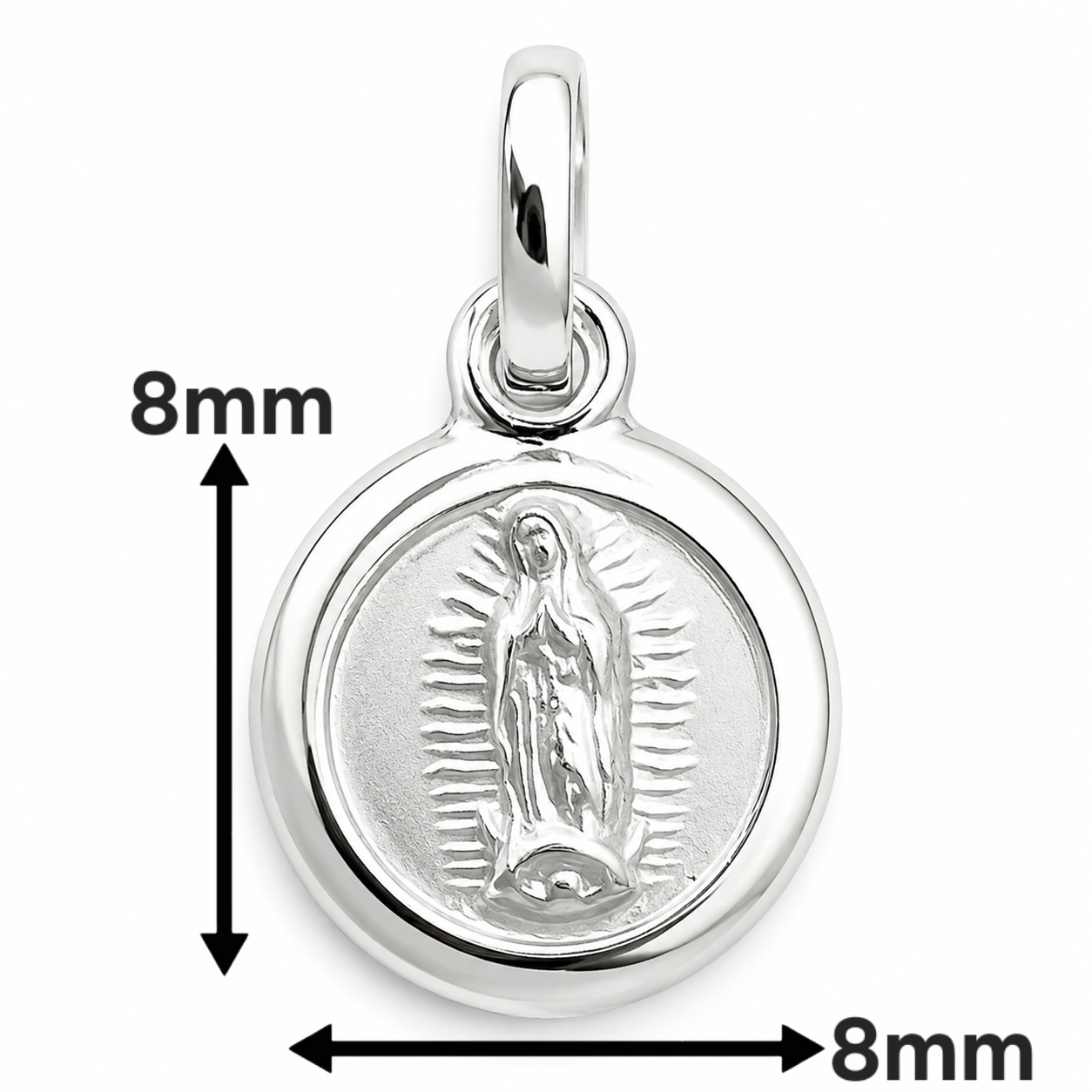 Dije Medalla Mini Virgen Plata Ley 925