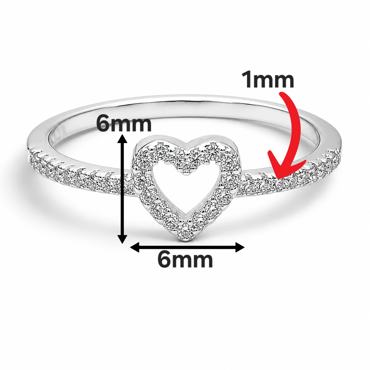 Anillo Corazon Zirconia Plata Ley 925