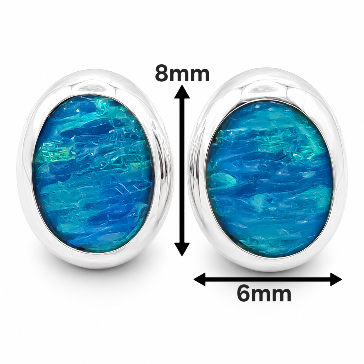 Arete Azulito Plata Ley 925