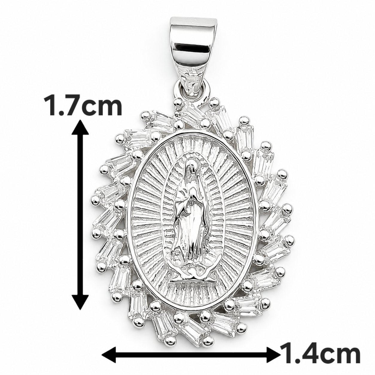 Dije Virgen Zirconia Plata Ley 925