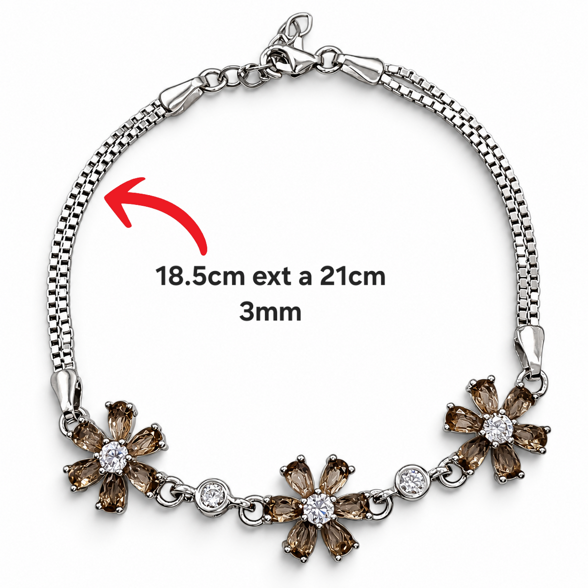 Pulsera Flores Zultanita Plata Ley 925