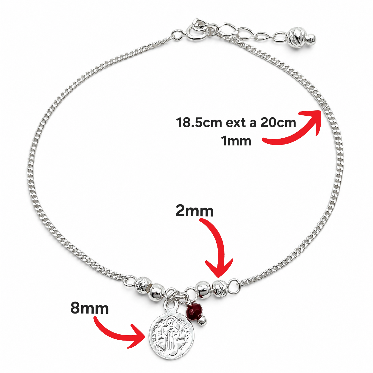 Pulsera San Benito Plata Ley 925