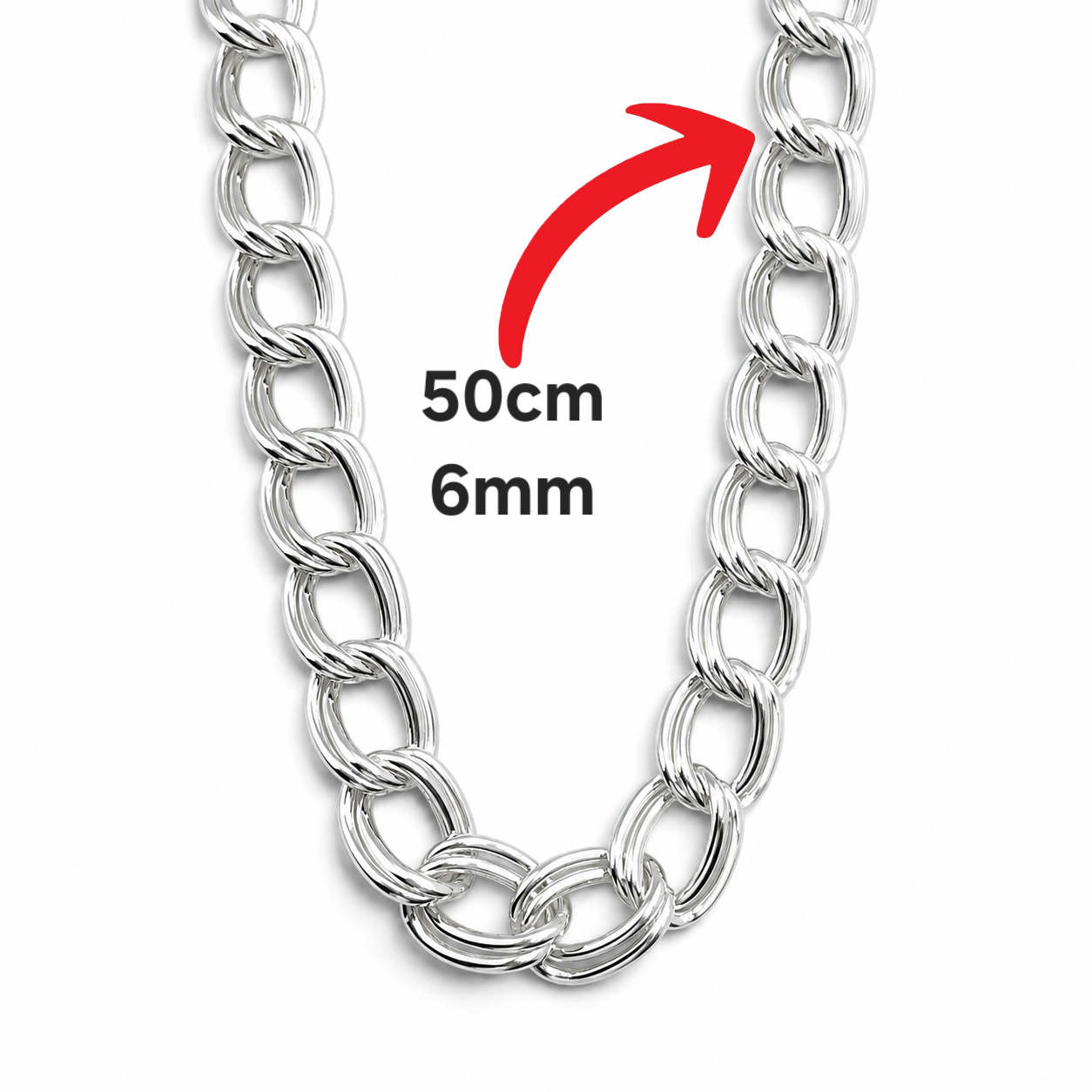 Cadena Tejido Doble 6mm Plata Ley 925