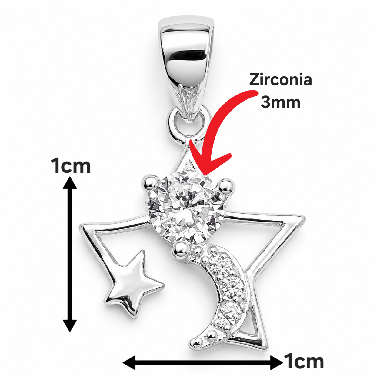 Dije Estrella Blanca Plata Ley 925