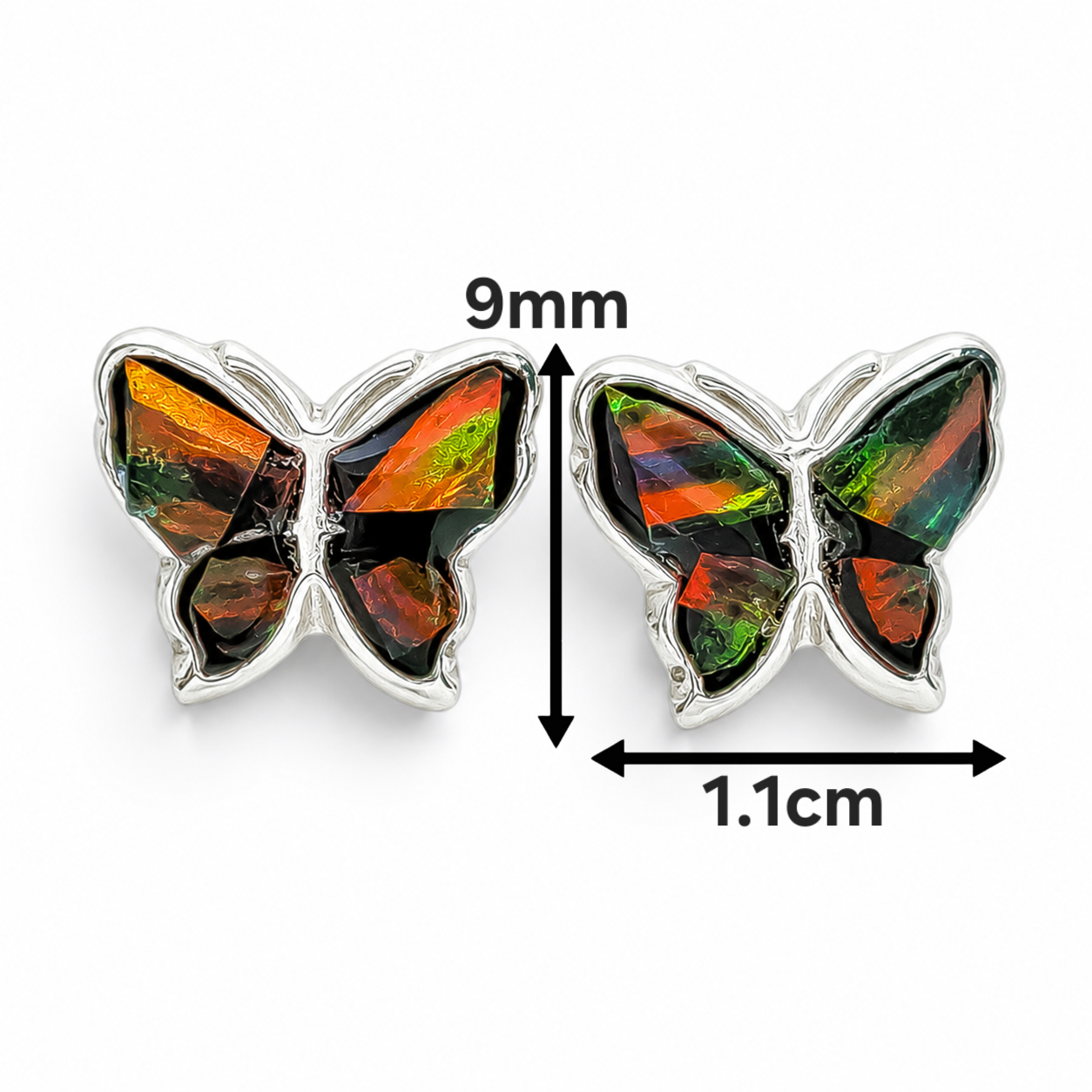 Arete Mariposa Cafe Plata Ley 925