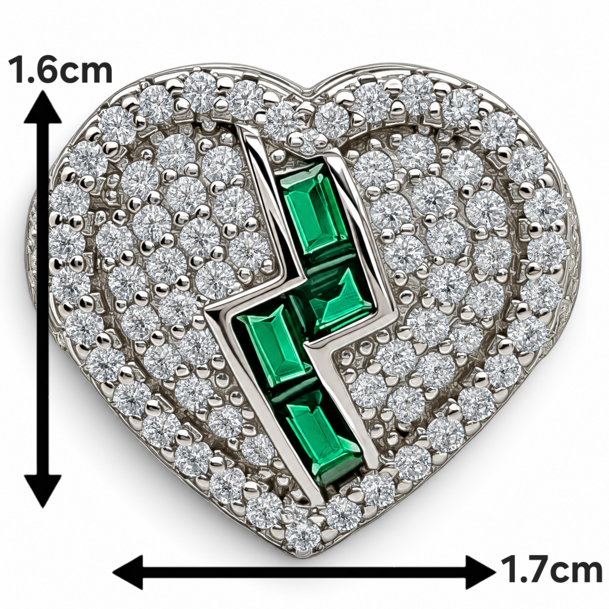 Anillo Corazon Verde Plata Ley 925