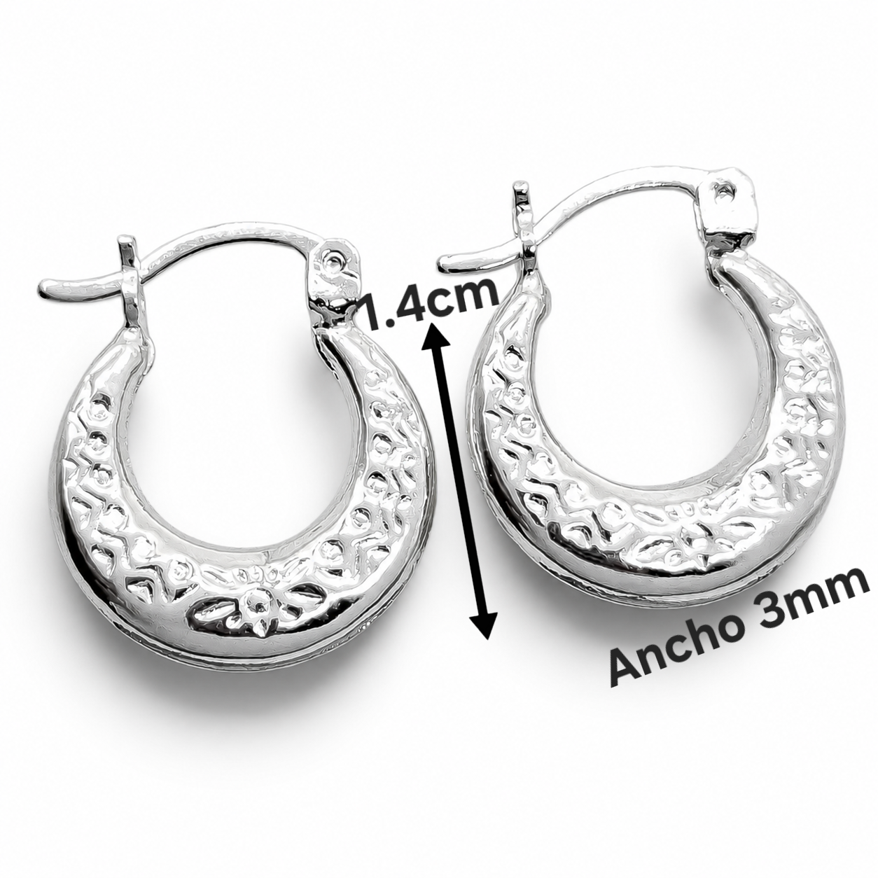 Arracada Chica Canasta Plata Ley 925