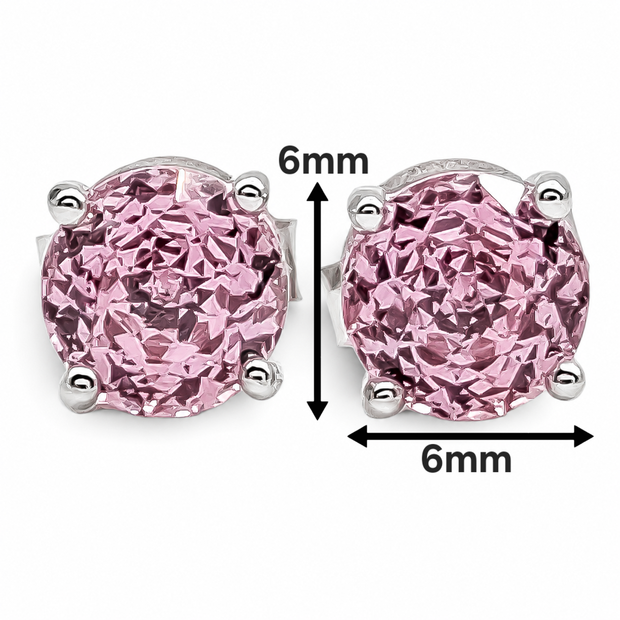 Arete Rosa Zirconia Plata Ley 925