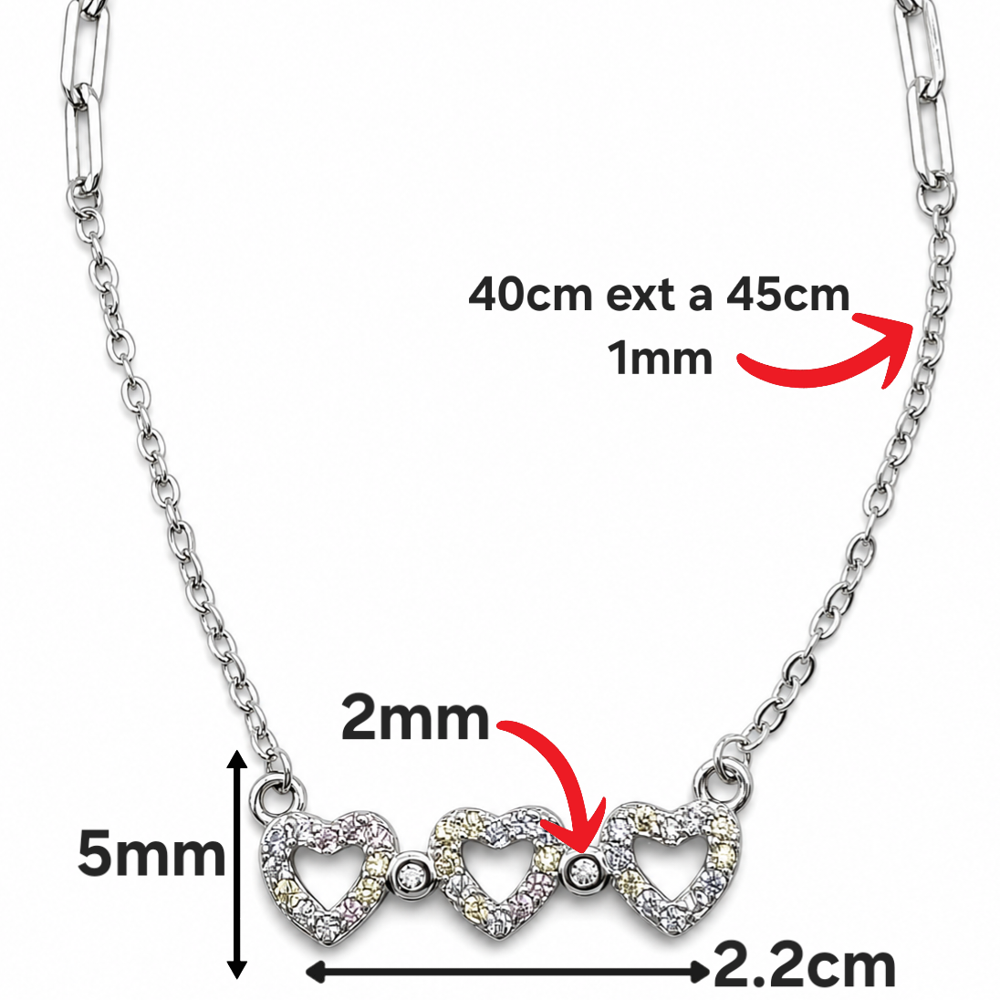 Collar Zirconia Plata Ley 925
