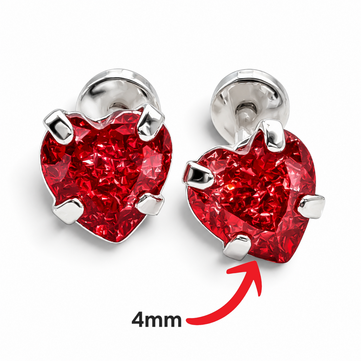 Broquel Corazon Naranja #4 Plata Ley 925