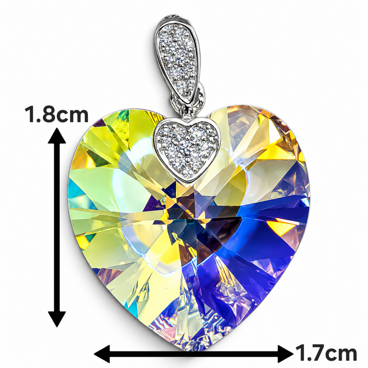 Dije Corazon Swarov Plata Ley 925