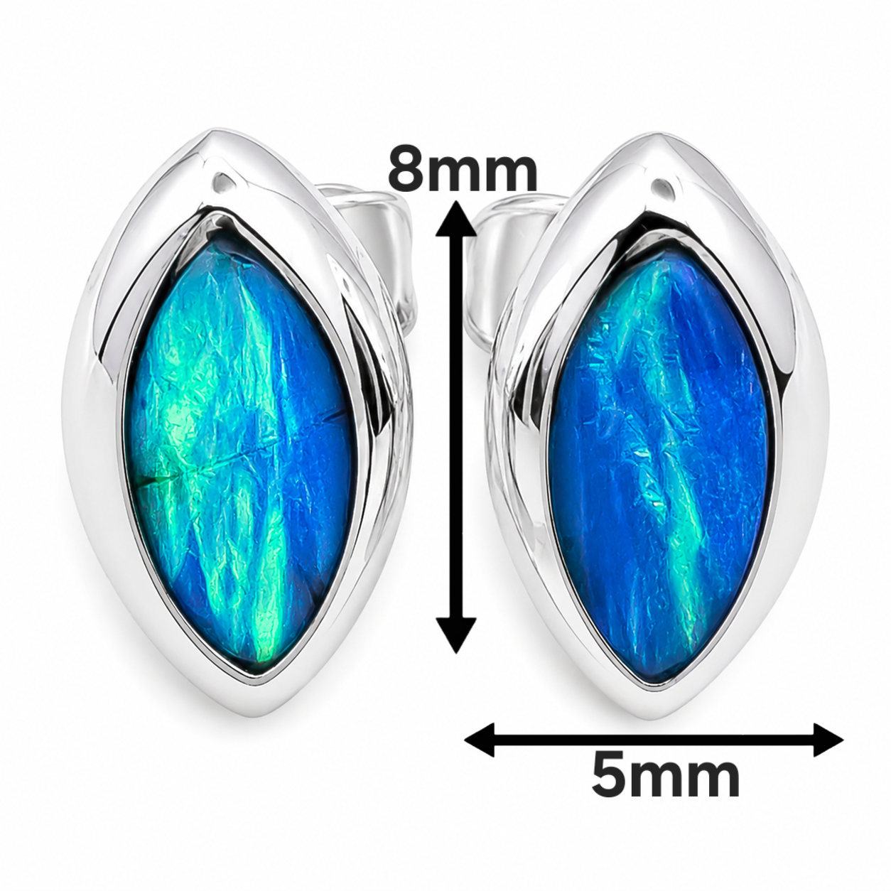 Arete Semilla Aqua Plata Ley 925