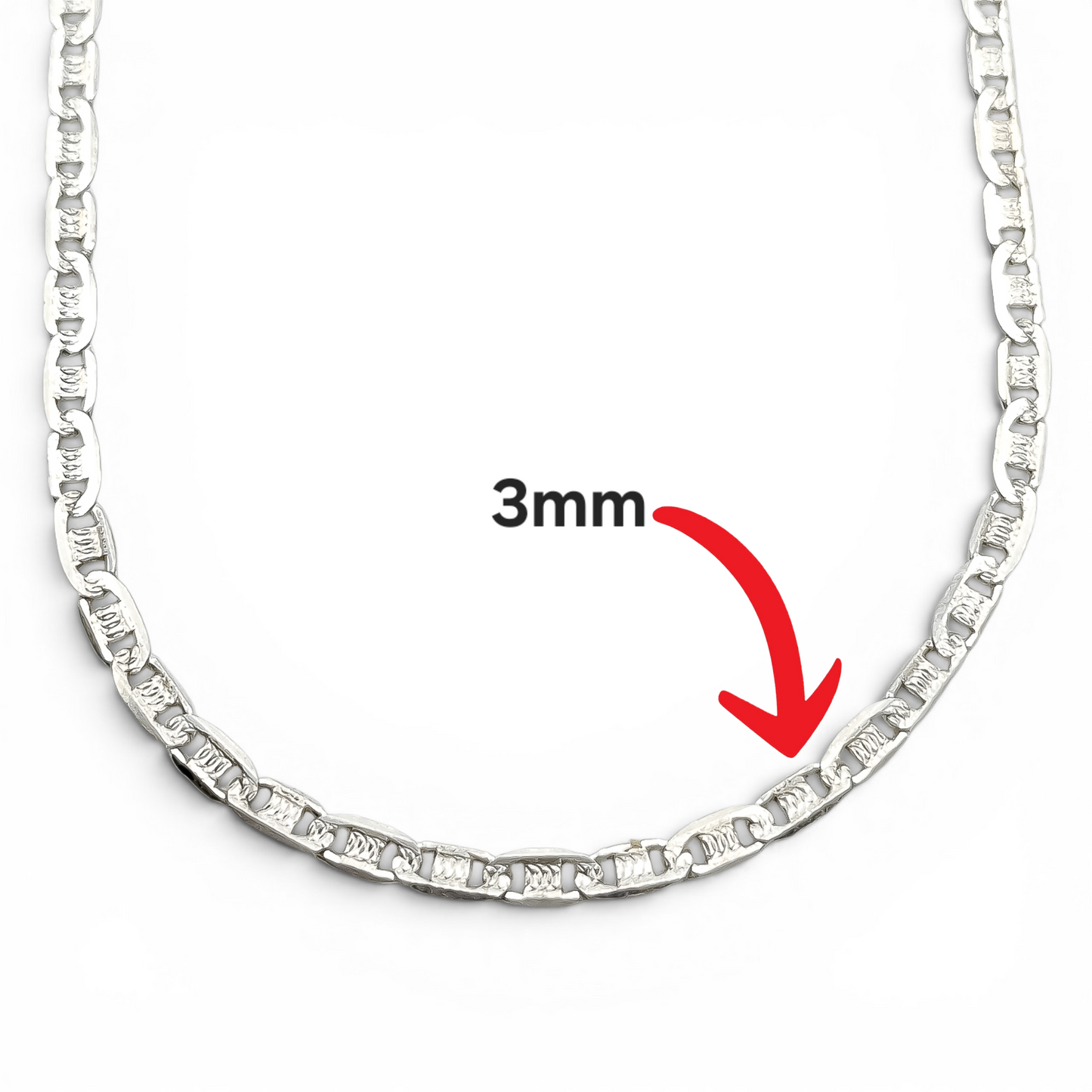Cadena Gucci 3mm Plata Ley 925