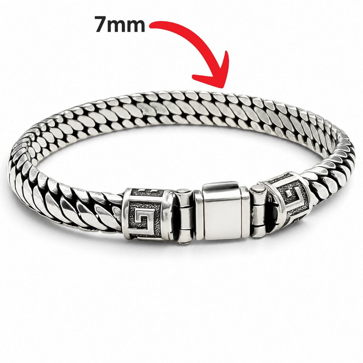Pulso Panza de Vibora 7mm Plata Ley 925