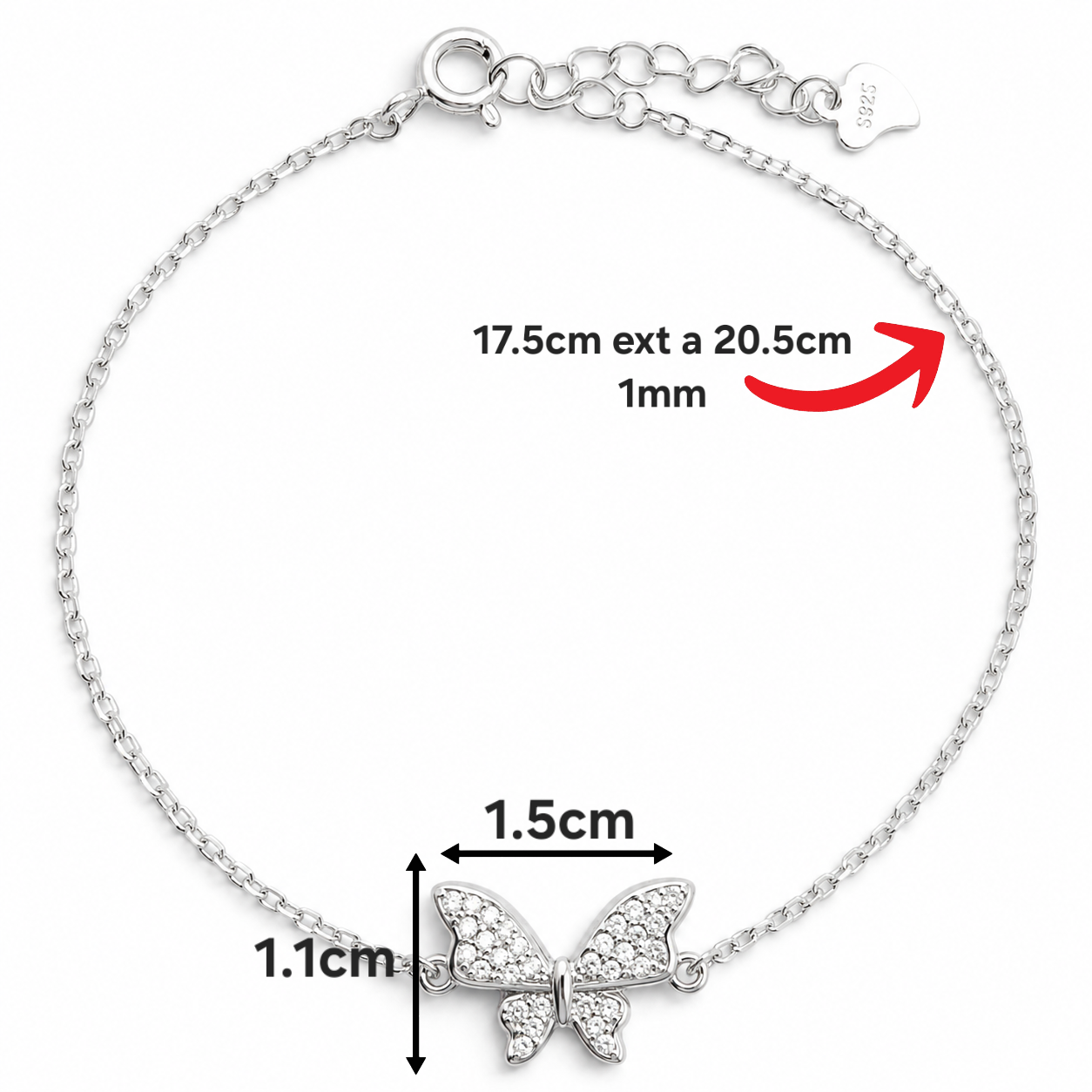 Pulsera Mariposa Zirconia