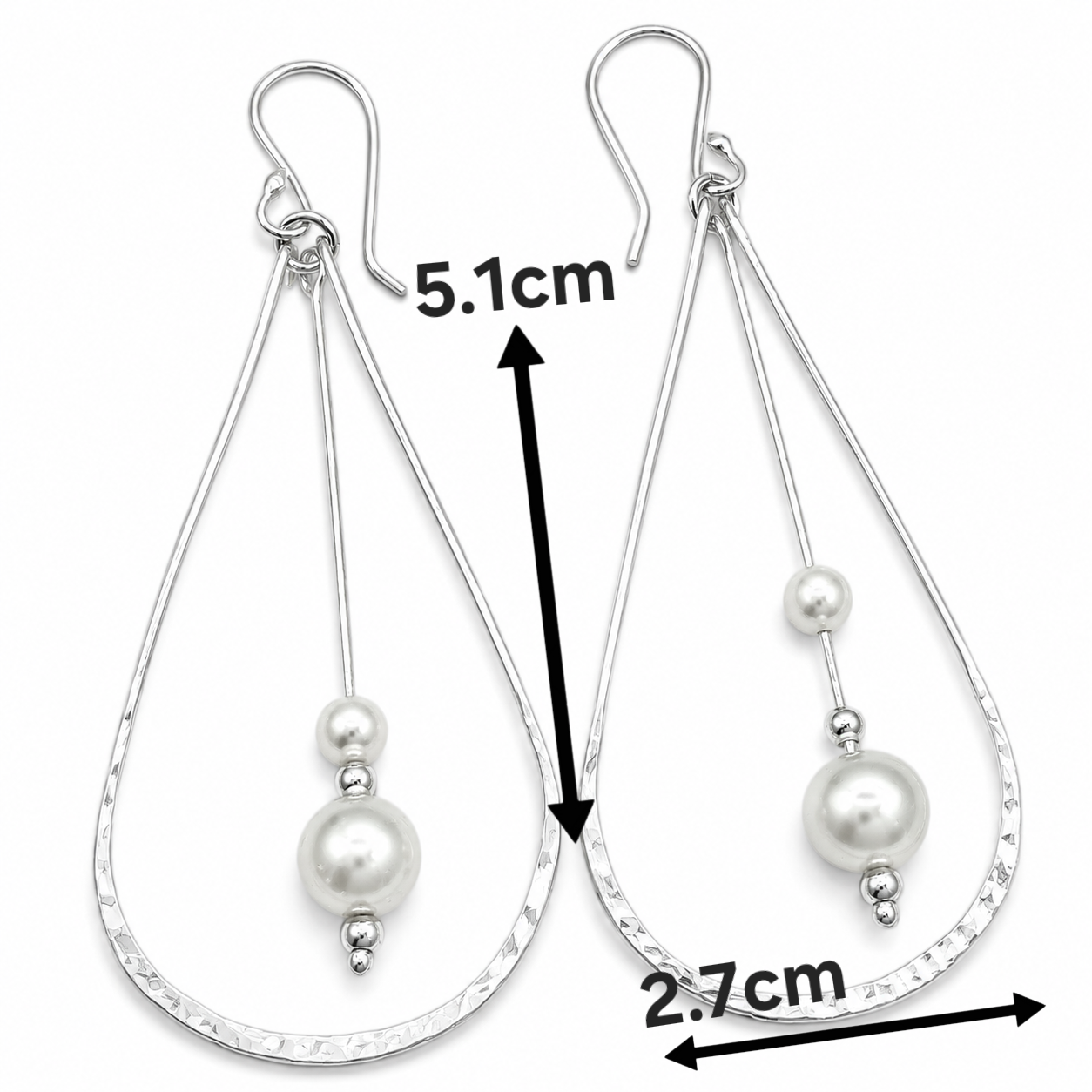 Arete Gota Perla Plata Ley 925