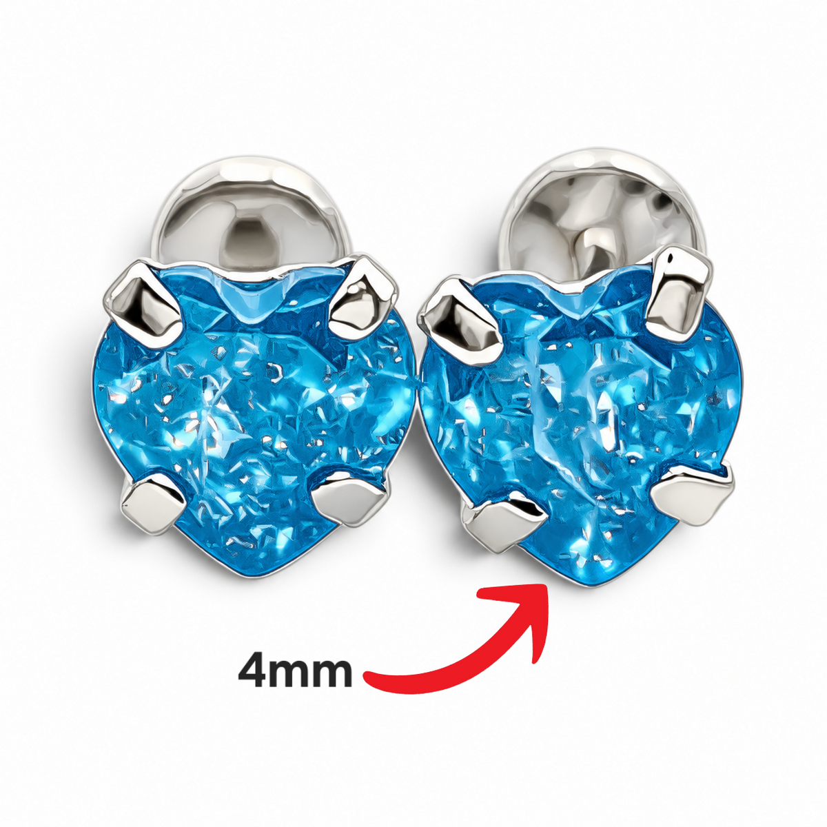 Broquel Corazon Aqua #4 Plata Ley 925