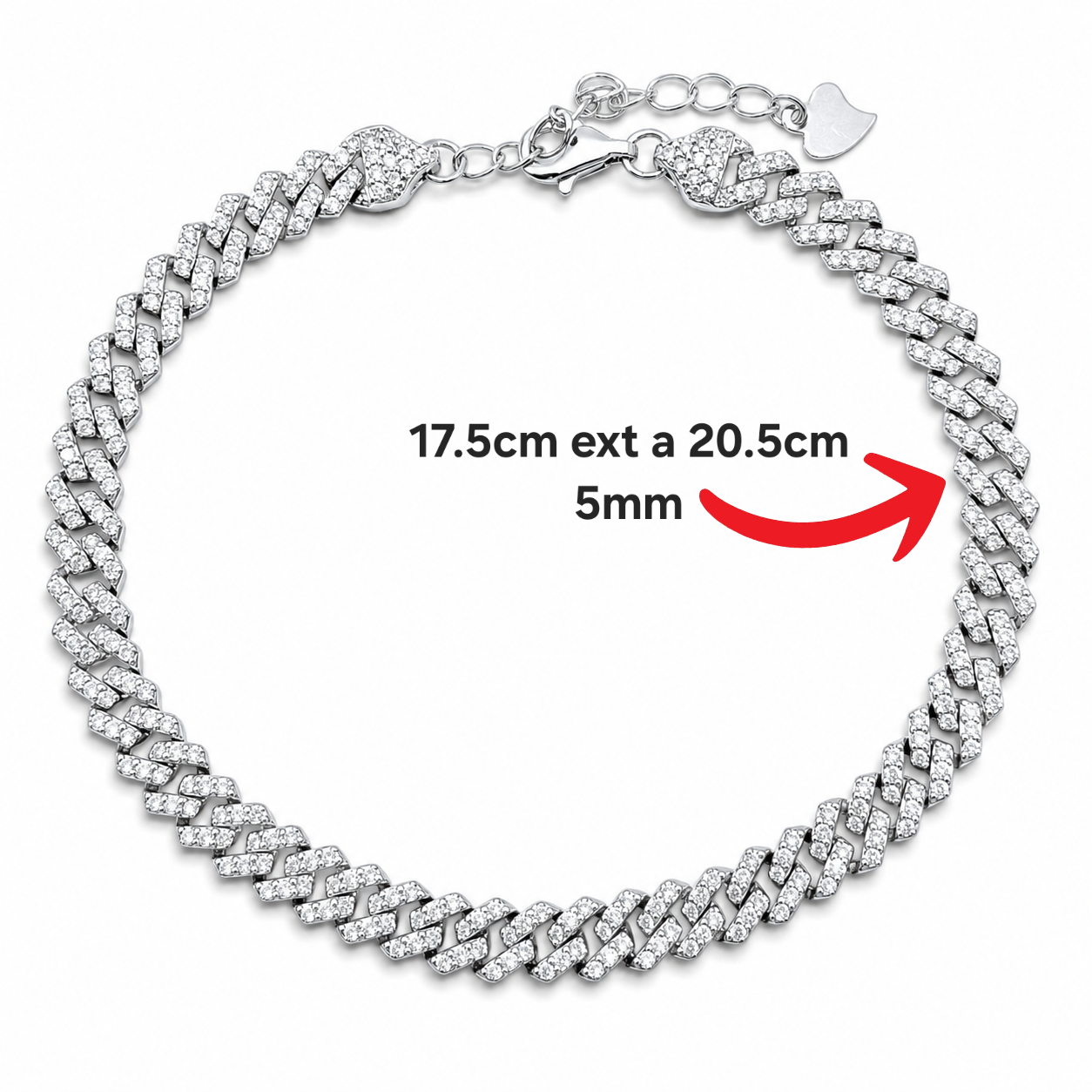 Pulsera Zirconia Plata Ley 925